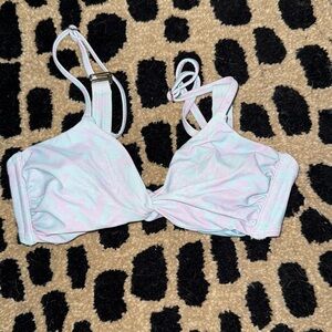 Light blue purple detailed bathing suit top